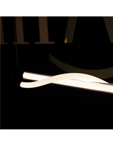 Lámpara Colgante con barra horizontal LED y manguera flexible de luz FUGAZ, 145,5cm de largo 38W 3000K oro