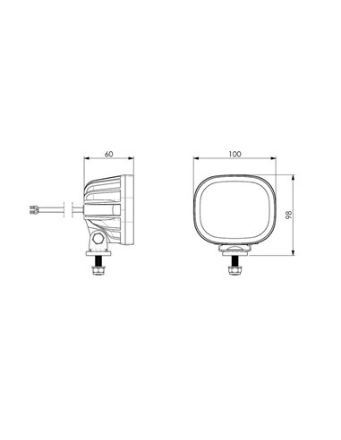 Faro de trabajo LED con luz de emergencia y estroboscópica LRD 3069 12/24V F-flash 1200Lm EMC R65