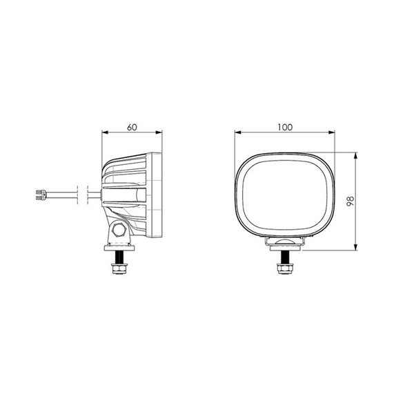 Faro de trabajo LED con luz de emergencia y estroboscópica LRD 3069 12/24V F-flash 1200Lm EMC R65