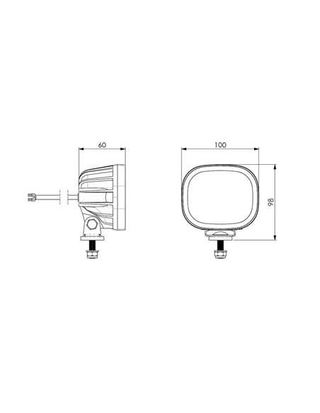 Faro LED de trabajo con imán y enchufe mechero LRD 3070 soporte inclinable y base magnética 12/24V IP68