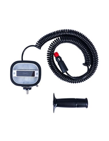 Faro de trabajo LED con enchufe mechero, imán y soporte vehículos especiales LRD 3071 10W 12/24V EMC R10