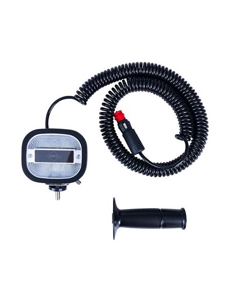 Faro de trabajo LED con enchufe mechero, imán y soporte vehículos especiales LRD 3071 10W 12/24V EMC R10
