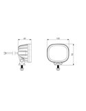 Faro LED de trabajo soporte inferior 1200Lm LRD 3072 12/24V 10W IP68 R10 EMC