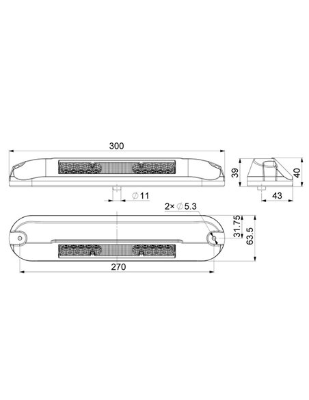 LRD 3042/Y-AM 12/24V 12W 1000lm Farol de Trabalho LED Perimetral, Carcaça Amarela