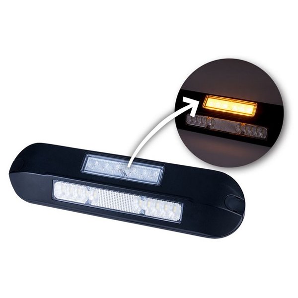 Projecteur de travail à LED avec témoin lumineux de signalisation à LED LRD 3043/BL/A1 12/24 V 12 W 1000 lm, boîtier noir CEM