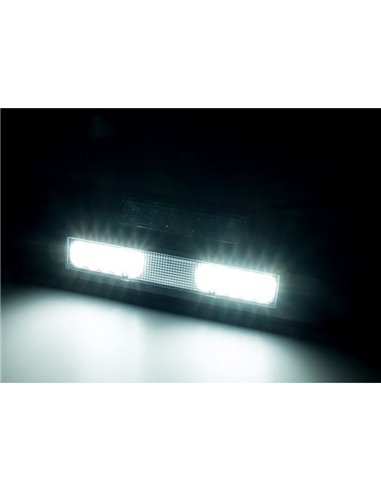 Luz de trabajo LED con luz de advertencia LED LRD 3043/BL/A1 12/24V 12W 1000Lm EMC carcasa negra