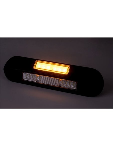 Farol de trabalho LED com luz de advertência LED LRD 3043/BL/A1 12/24V 12W 1000lm EMC com carcaça preta