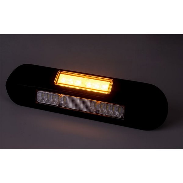 Luz de trabajo LED con luz de advertencia LED LRD 3043/BL/A1 12/24V 12W 1000Lm EMC carcasa negra