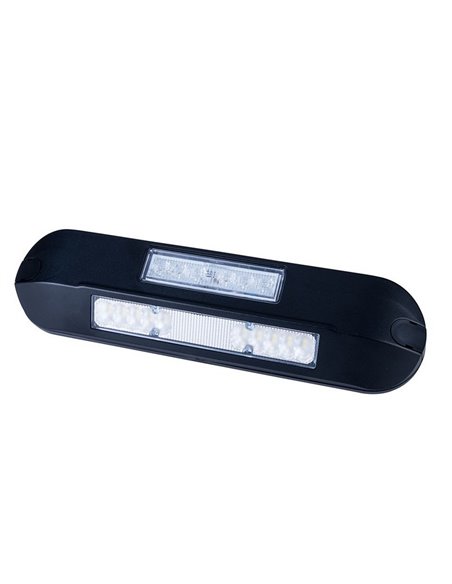 Luz de trabajo LED con luz de advertencia LED LRD 3043/BL/A1 12/24V 12W 1000Lm EMC carcasa negra