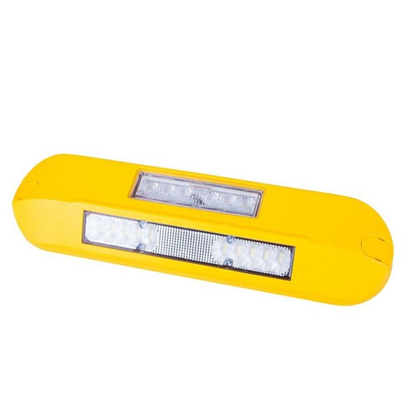 Farol de trabalho LED com luz de advertência LED LRD 3043/Y/A1 12/24V 12W 1000lm EMC Carcaça amarela