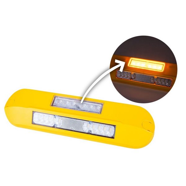 Projecteur de travail à LED avec témoin lumineux de sécurité à LED LRD 3043/Y/A1 12/24 V 12 W 1000 lm Boîtier jaune CEM