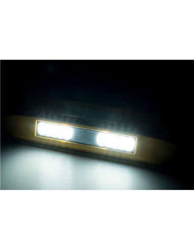 Farol de trabalho LED com luz de advertência LED LRD 3043/Y/A1 12/24V 12W 1000lm EMC Carcaça amarela