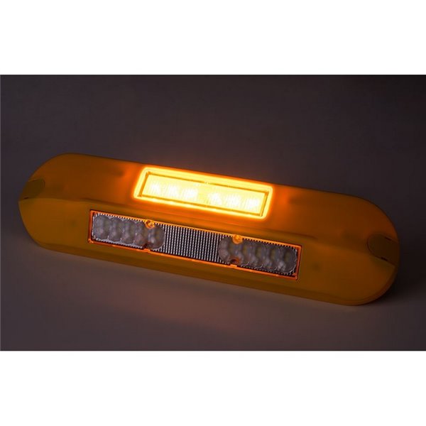 Farol de trabalho LED com luz de advertência LED LRD 3043/Y/A1 12/24V 12W 1000lm EMC Carcaça amarela