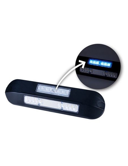 Luz de trabajo LED perimetral con luz de advertencia y estroboscópica LRD 3043/BL/B2 12/24V 1000Lm EMC