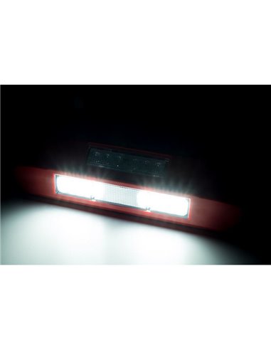 Luz LED de trabajo con luz de advertencia LED LRD 3043/R/B2 12/24V 1000Lm carcasa roja