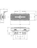 Medidas Galibo Lateral LED rectangular ambar con logo luminoso was y soportes 12V-24V SM1 IA W254