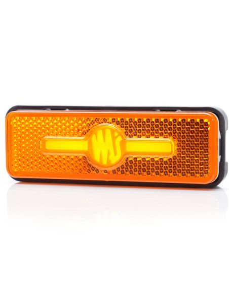 Galibo Lateral LED rectangular ambar con logo luminoso was y soportes 12V-24V SM1 IA W254