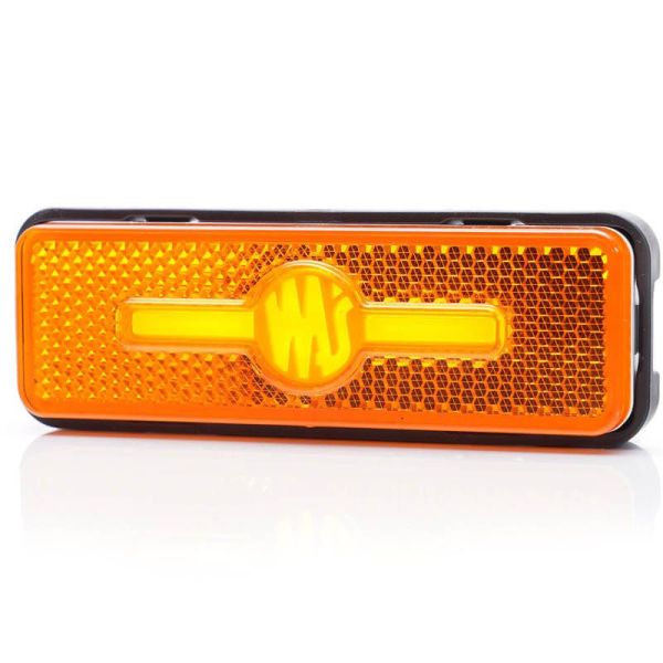 Galibo Lateral LED rectangular ambar con logo luminoso was y soportes 12V-24V SM1 IA W254
