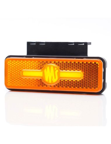 Galibo Lateral LED rectangular ambar con logo luminoso was y soportes 12V-24V SM1 IA W254