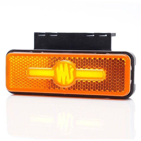 Galibo Lateral LED rectangular ambar con logo luminoso was y soportes 12V-24V SM1 IA W254