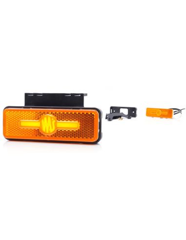 Galibo Lateral LED rectangular ambar con logo luminoso was y soportes 12V-24V SM1 IA W254 | LeonLeds