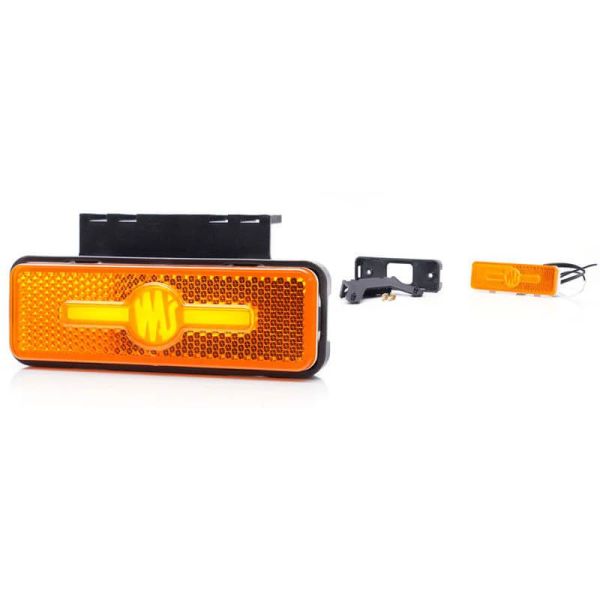 Galibo Lateral LED rectangular ambar con logo luminoso was y soportes 12V-24V SM1 IA W254 | LeonLeds