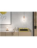 Lámpara de sobremesa minimalista KOPA negro y madera natural E27 (no incl.)