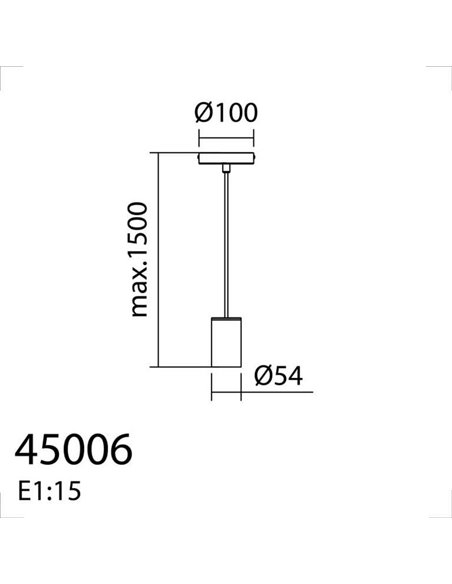 Suspension minimaliste KOPA, laiton mat et bois de noyer, douille E27 (non fournie)