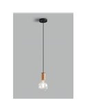 Lámpara colgante minimalista KOPA latón mate y madera nogal E27 (no incl.)