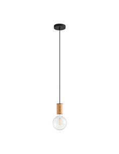 Lámpara colgante minimalista KOPA latón mate y madera nogal E27 (no incl.)