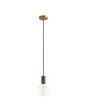 Lámpara colgante minimalista KOPA negro y madera natural E27 (no incl.)