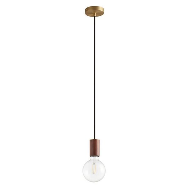 Lámpara colgante minimalista KOPA negro y madera natural E27 (no incl.)