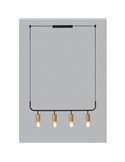 Lámpara de techo colgante con 4 puntos de luz E27 KOPA negro mate y madera natural