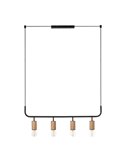 Lámpara de techo colgante con 4 puntos de luz E27 KOPA negro mate y madera natural