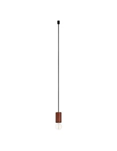 Lámpara colgante KOPA para base multiple latón mate y madera nogal E27 (no incl.)