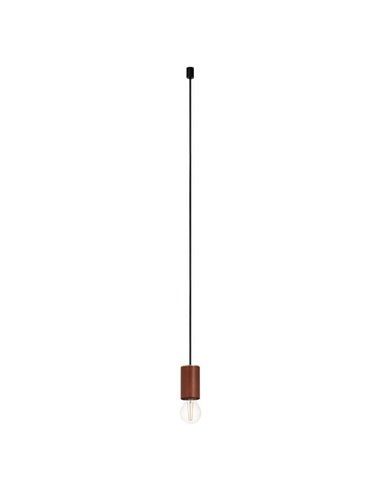 Lámpara colgante KOPA para base multiple latón mate y madera nogal E27 (no incl.)