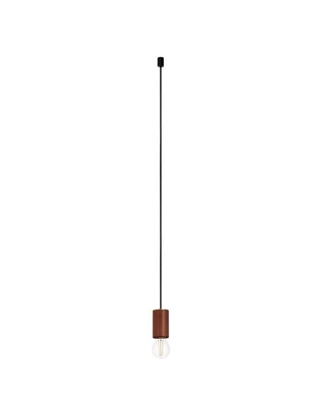 Lámpara colgante KOPA para base multiple latón mate y madera nogal E27 (no incl.)