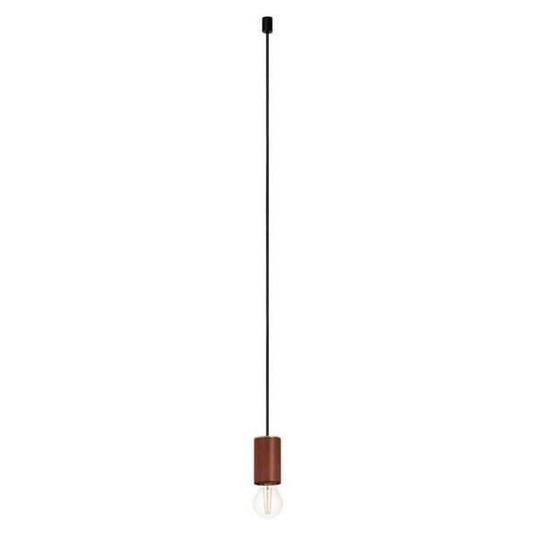 Lámpara colgante KOPA para base multiple latón mate y madera nogal E27 (no incl.)