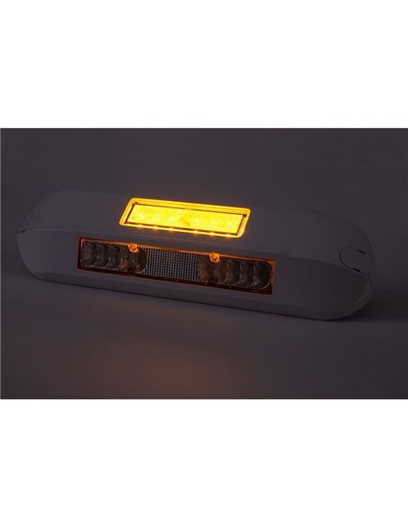 Luz de trabalho LED com luz de advertência e estroboscópica âmbar LRD 3043/WH/A1 12/24V R65 EMC XA1