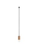 Lámpara colgante KOPA para base múltiple negra y madera natural E27 (no incl.)