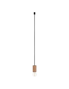 Lámpara colgante KOPA para base múltiple negra y madera natural E27 (no incl.)