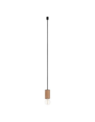 Lámpara colgante KOPA para base múltiple negra y madera natural E27 (no incl.)