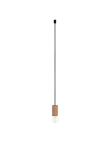 Lámpara colgante KOPA para base múltiple negra y madera natural E27 (no incl.)