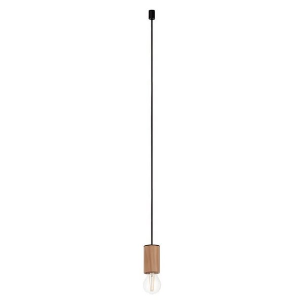 Lámpara colgante KOPA para base múltiple negra y madera natural E27 (no incl.)
