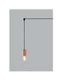 Lámpara colgante KOPA para base múltiple negra y madera natural E27 (no incl.)