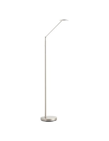 Lámpara de pie LED cromo mate DAPHNE R 9W CCT 2700K-4000K, cabezal lector móvil