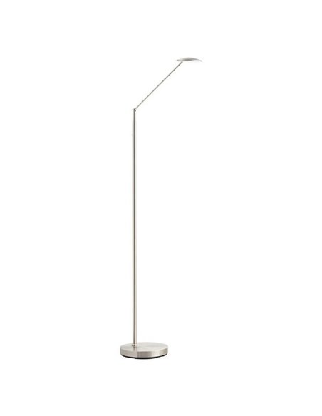 Lámpara de pie LED cromo mate DAPHNE R 9W CCT 2700K-4000K, cabezal lector móvil