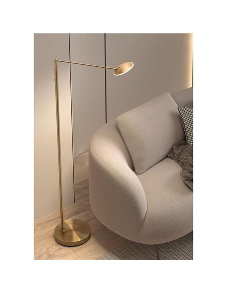 Lámpara de pie LED blanco con cabezal movible blanco DAPHNE R 9W CCT 2700K-4000K