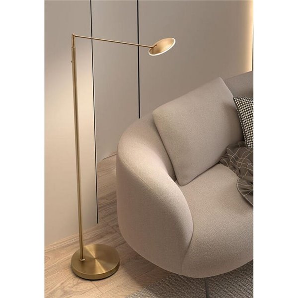 Lámpara de pie LED blanco con cabezal movible blanco DAPHNE R 9W CCT 2700K-4000K