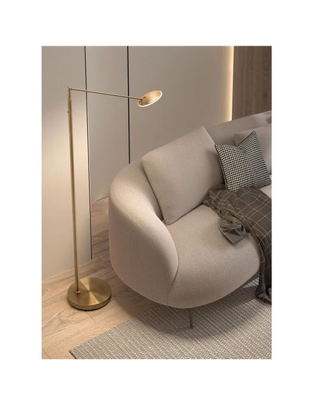 Luminária de chão LED branca DAPHNE R 9W CCT 2700K-4000K com cabeça ajustável